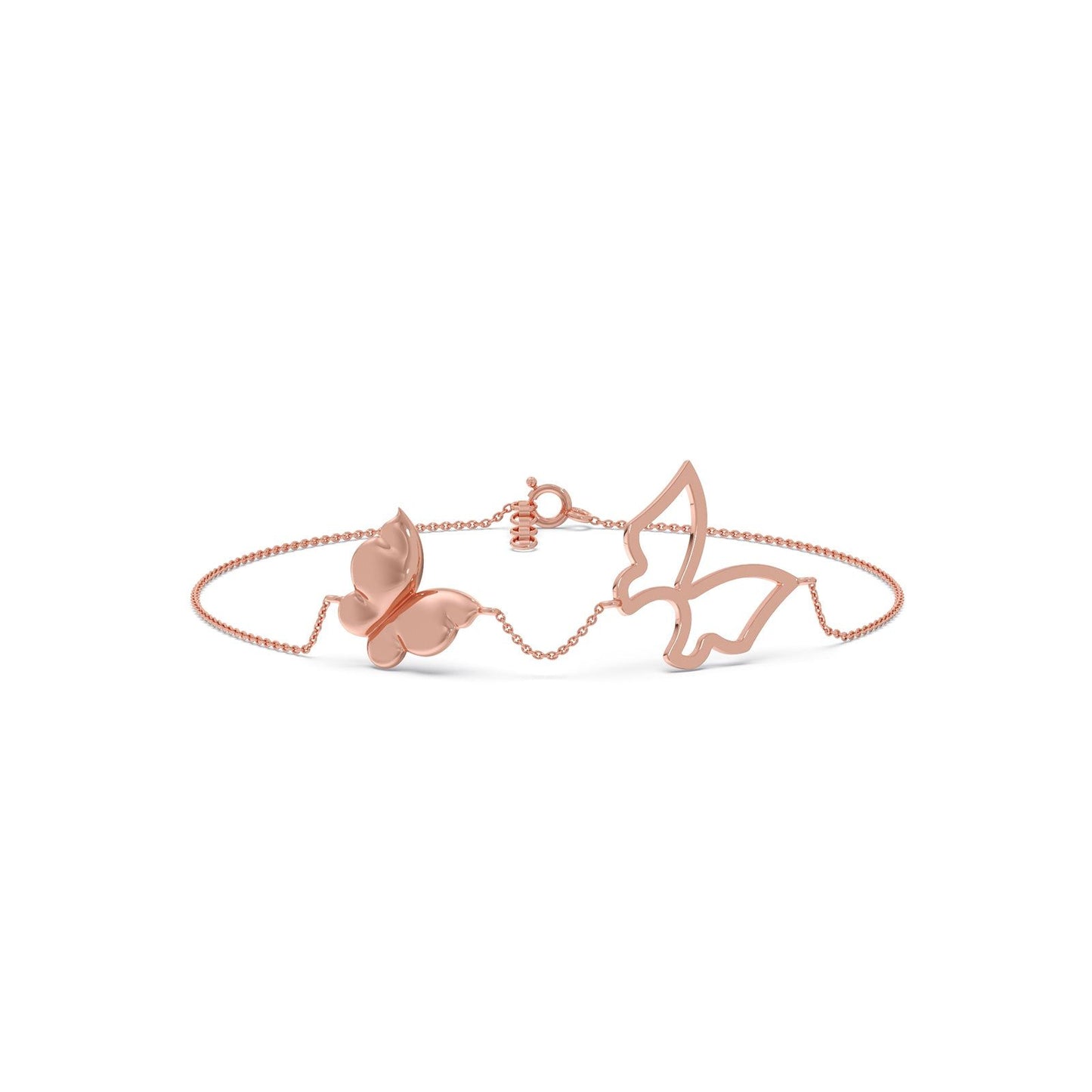 Butterfly Plain Gold Chain Bracelet