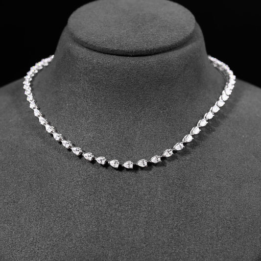 Pear Diamond Tennis Necklace