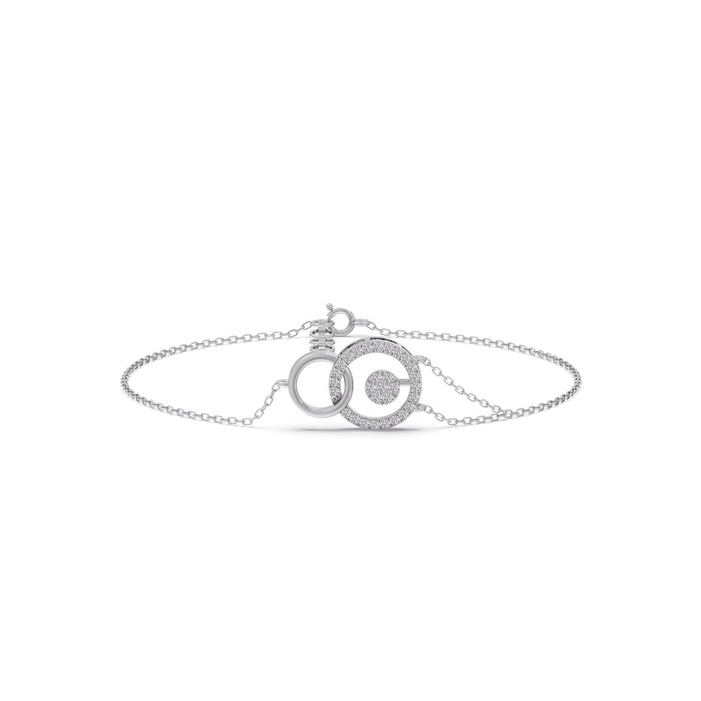 Geo Linked Round Diamond Bracelet