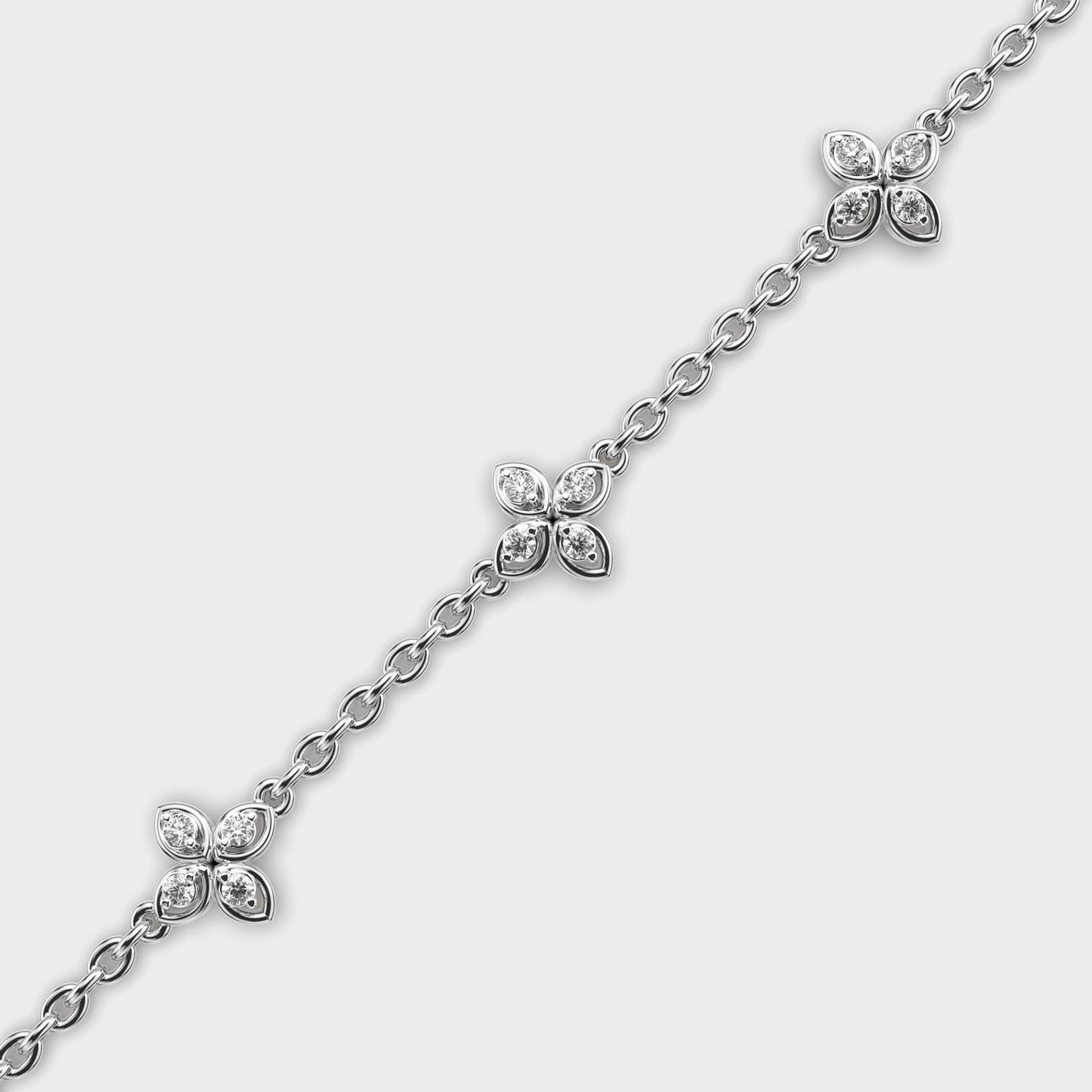Soft Weave Flower Diamond Bracelet