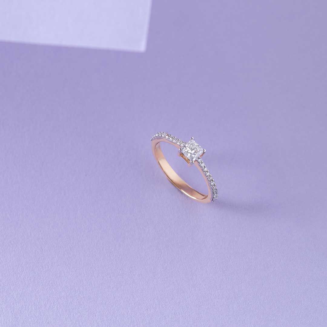 Princess Cut Diamond Pave Band Ring - View 6