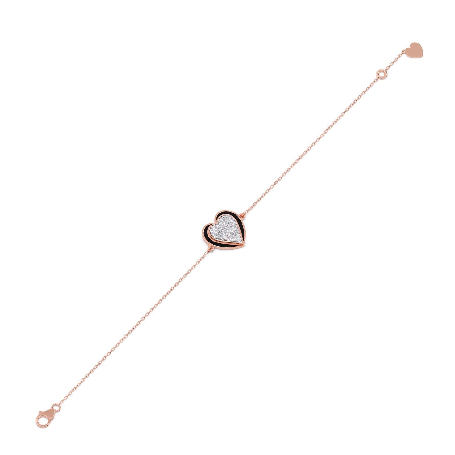 Ceramic Heart Diamond Chain Bracelet