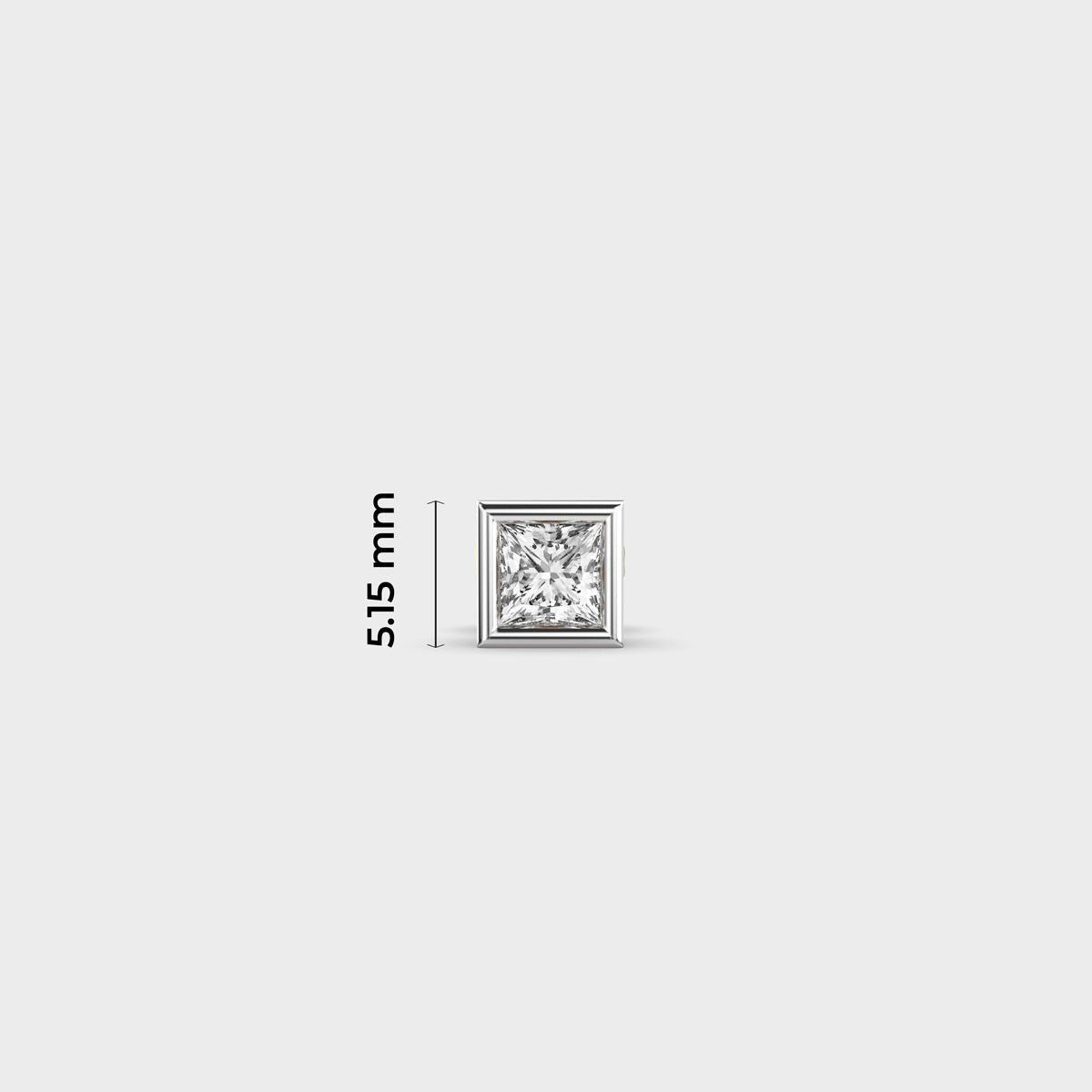 Square Rimmed Regal Diamond Stud For Men
