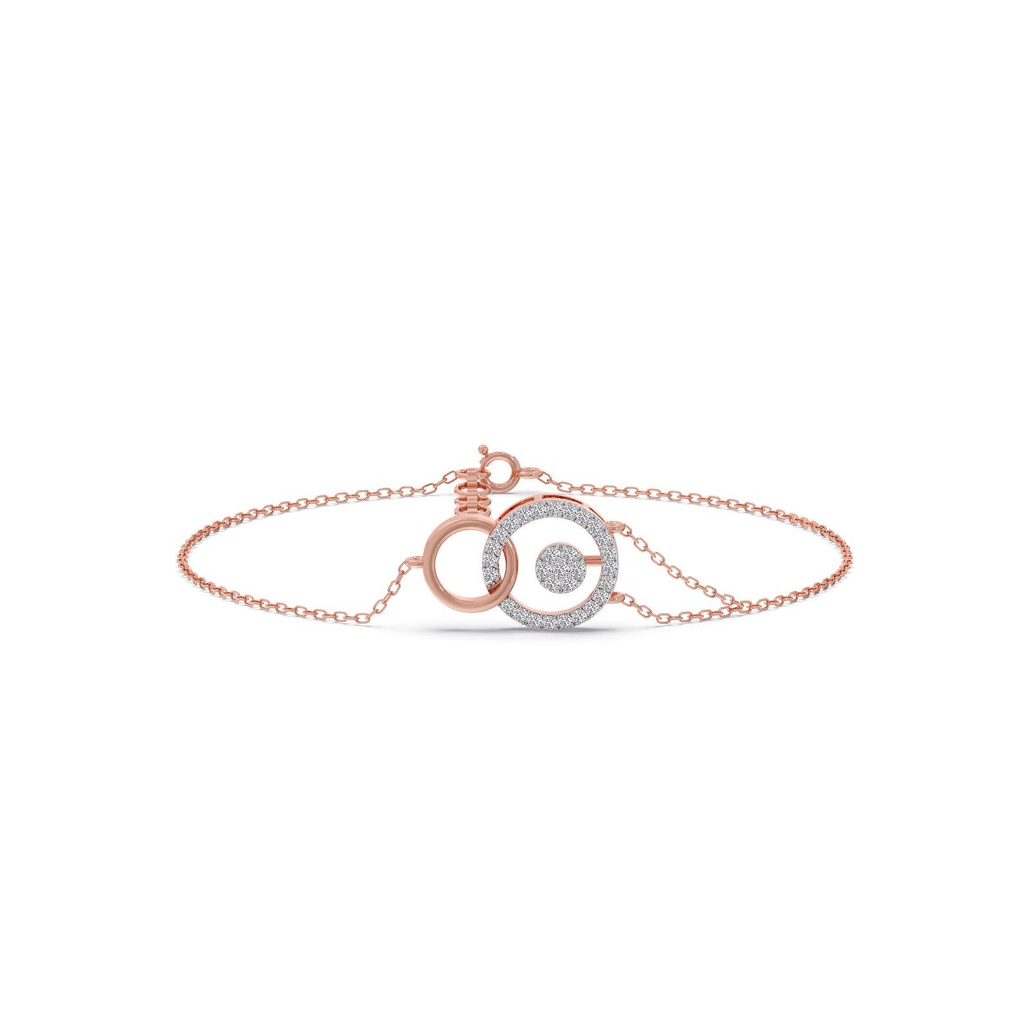 Geo Linked Round Diamond Bracelet
