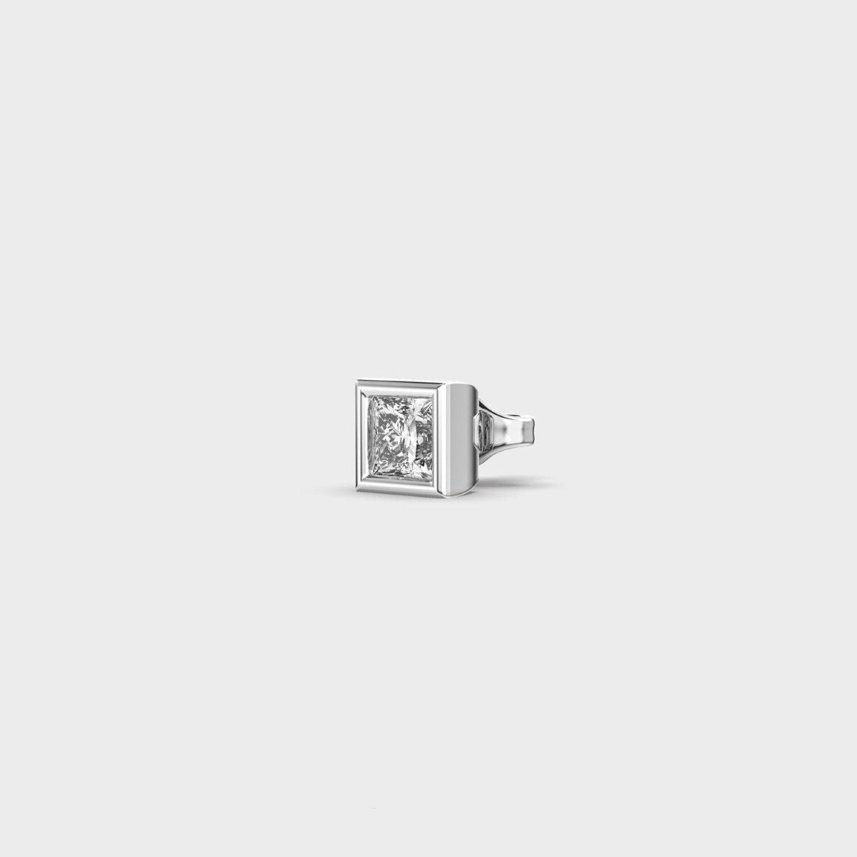 Square Rimmed Regal Diamond Stud For Men