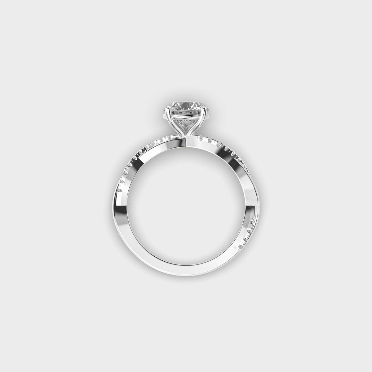 Twisted Curtsy Padma Cut Diamond Ring - View 28