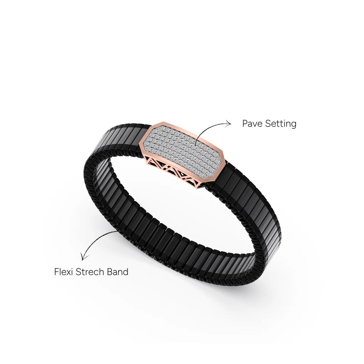 Vertex Shield Pave Diamond Men's Bracelet
