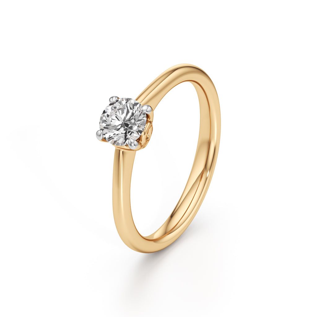 Solivira 0.50Ct four prong round cut solitaire ring