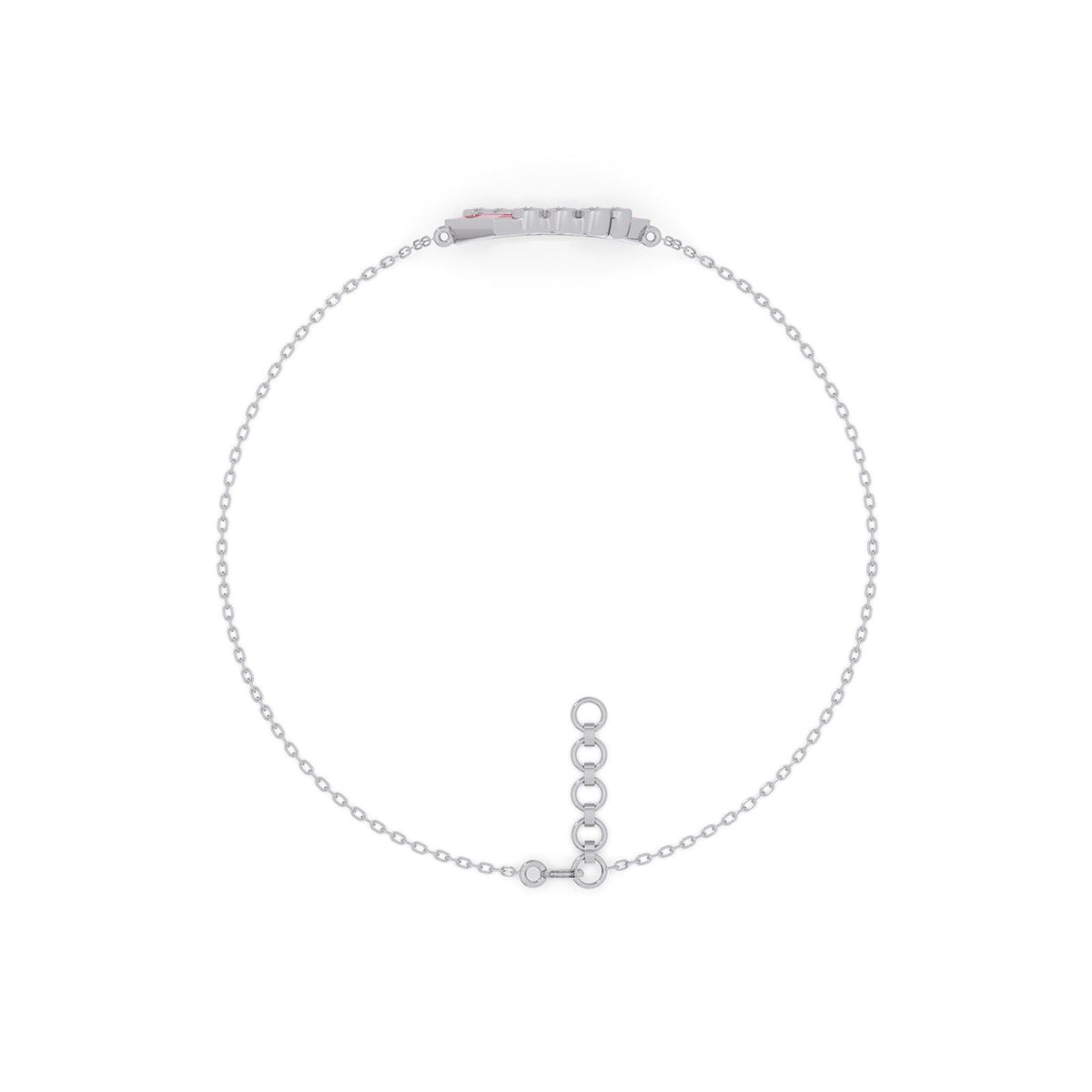 Hexora-Enamel Scarlet Diamond Chain Bracelet