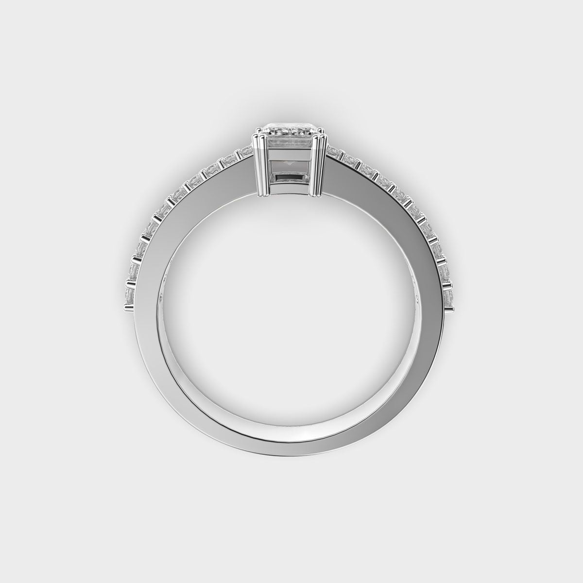 Emerald Diamond Pave Band Ring - View 13