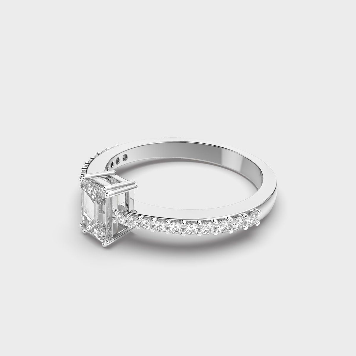 Emerald Diamond Pave Band Ring - View 11