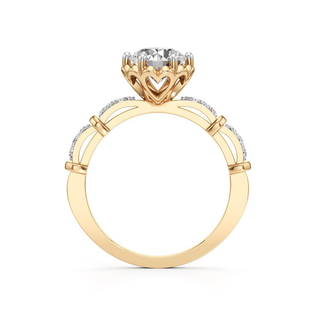 Aurora Crown Solitaire Ring