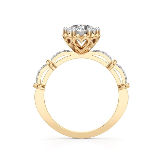 Aurora Crown Solitaire Ring