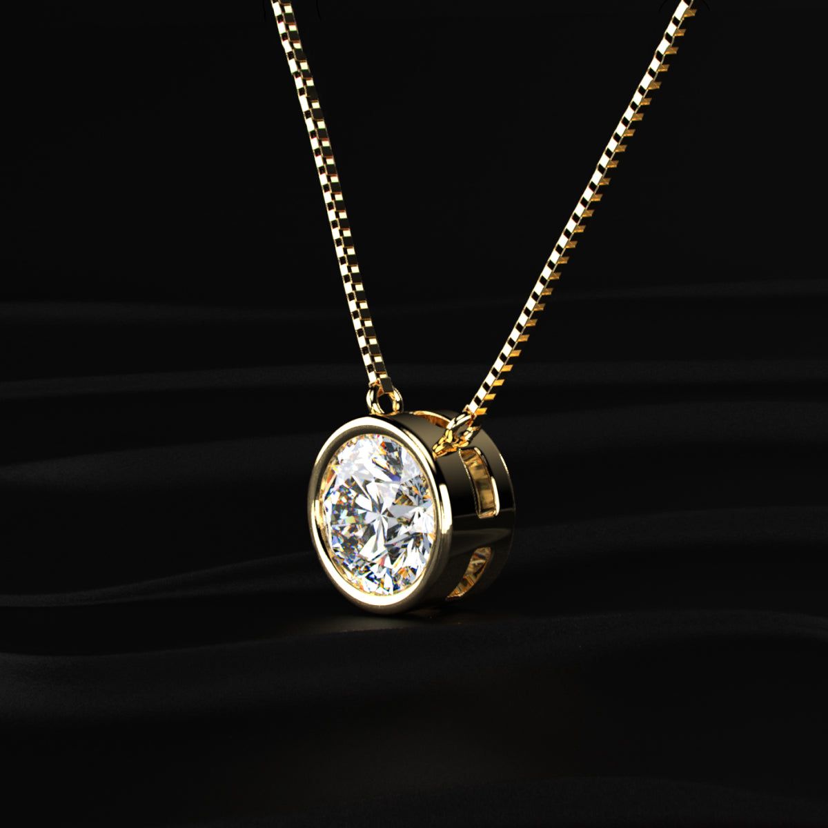Round Solitaire Bezel Necklace