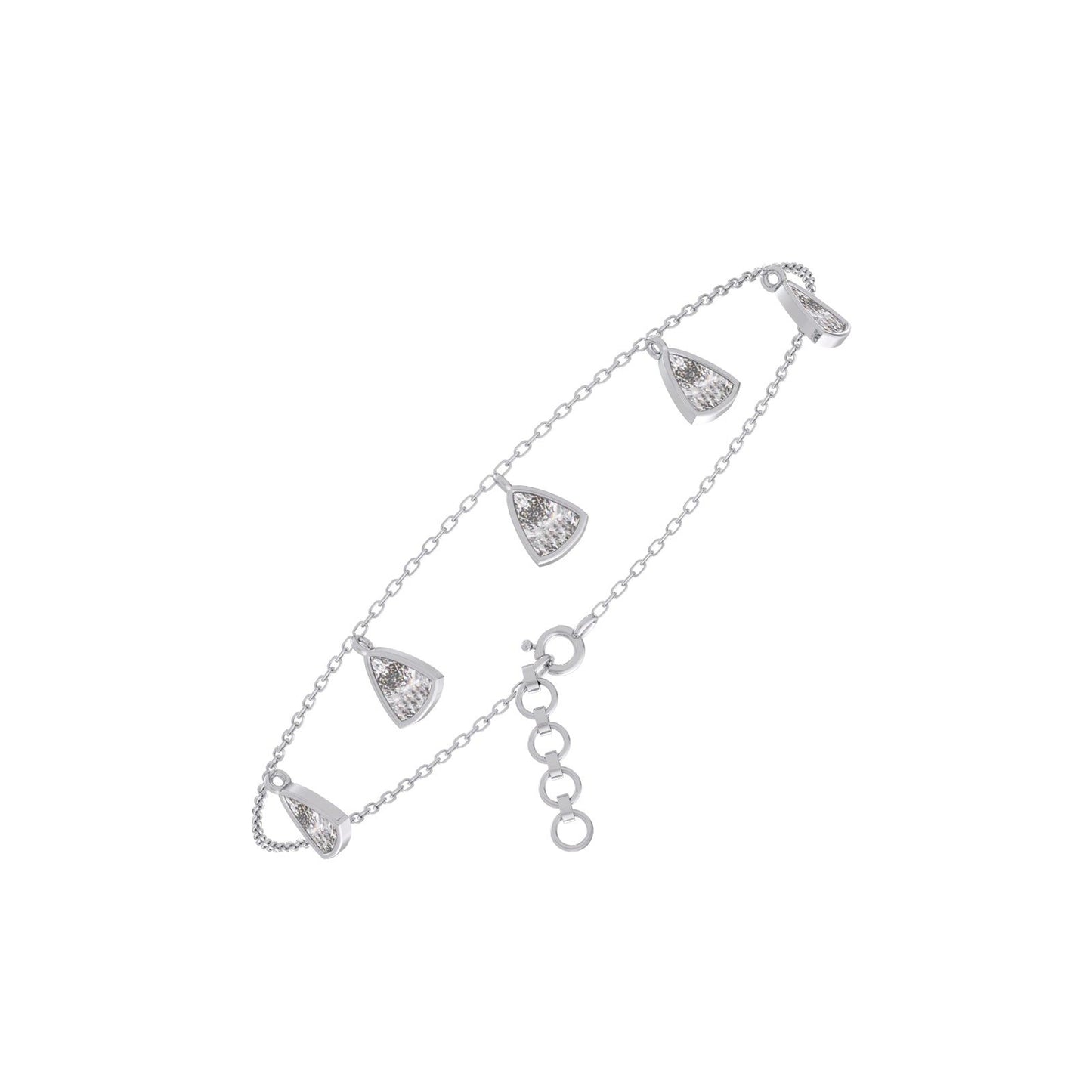 Curved Trillion Chain Bracelet