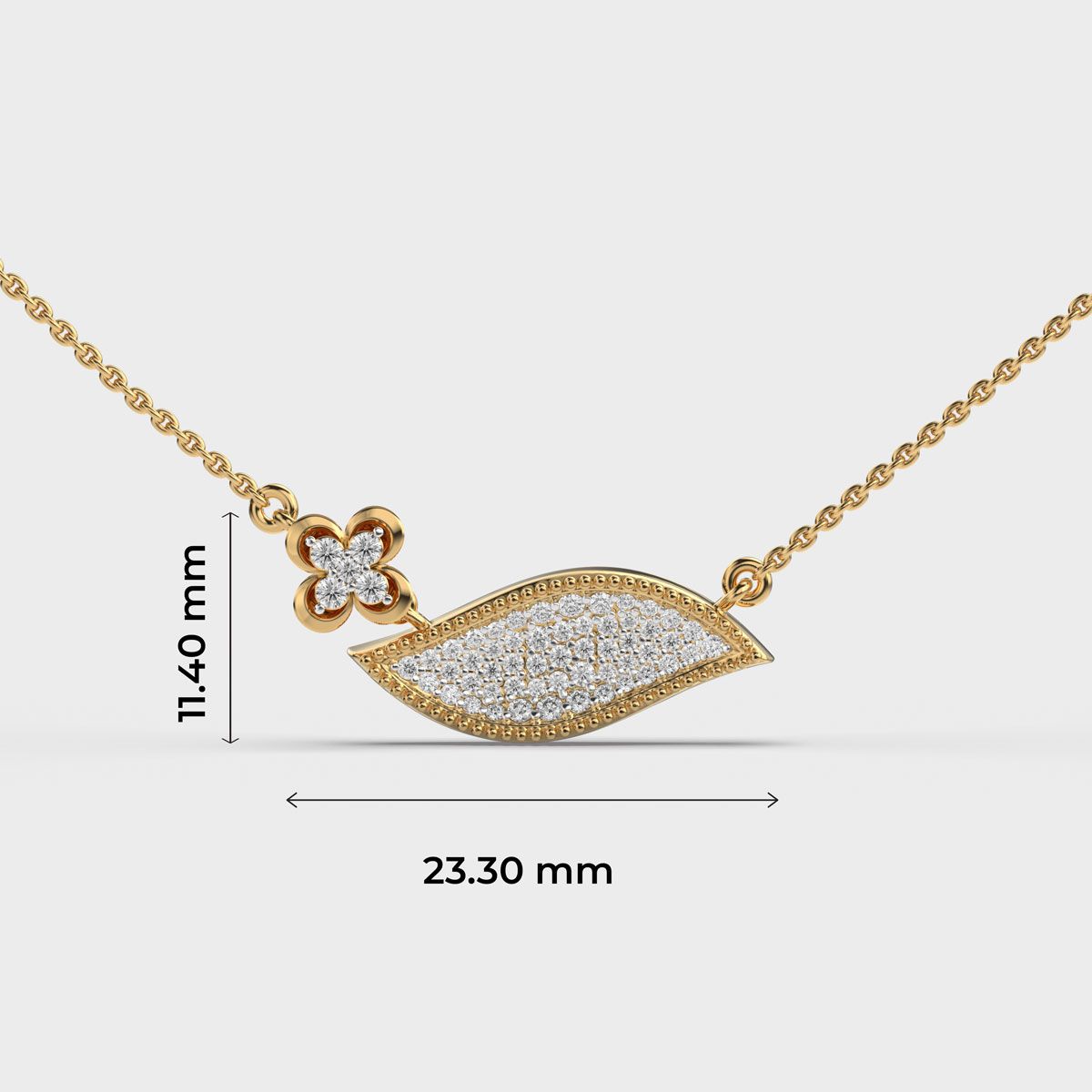 Linear Curve Diamond Cluster Necklace