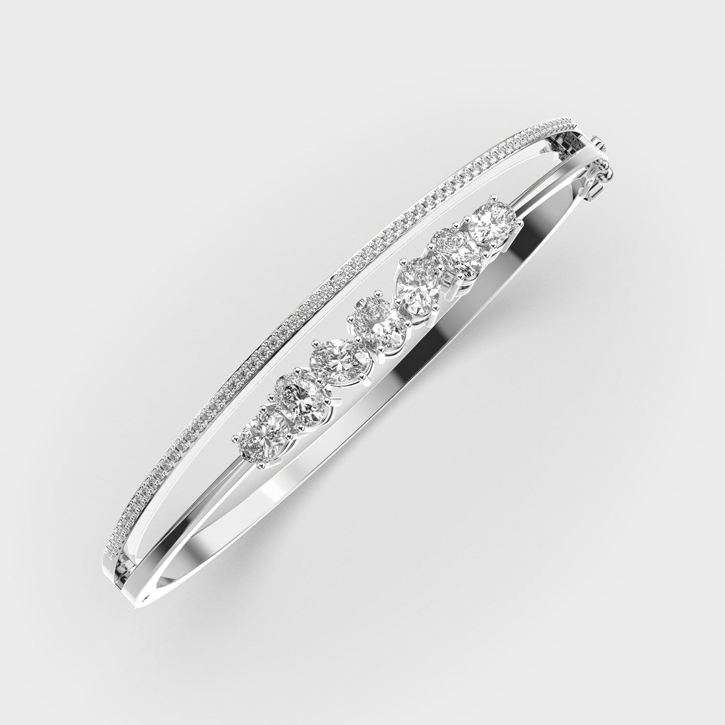 Shining Symphony Oval And Round Diamond Bracelet