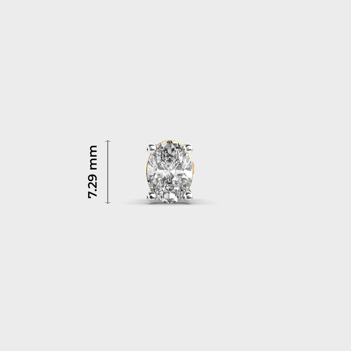 Noble Diamond Oval Stud for Men
