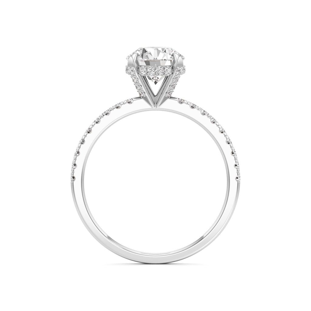 Round Solitaire with Double EncTitlerusted Ring