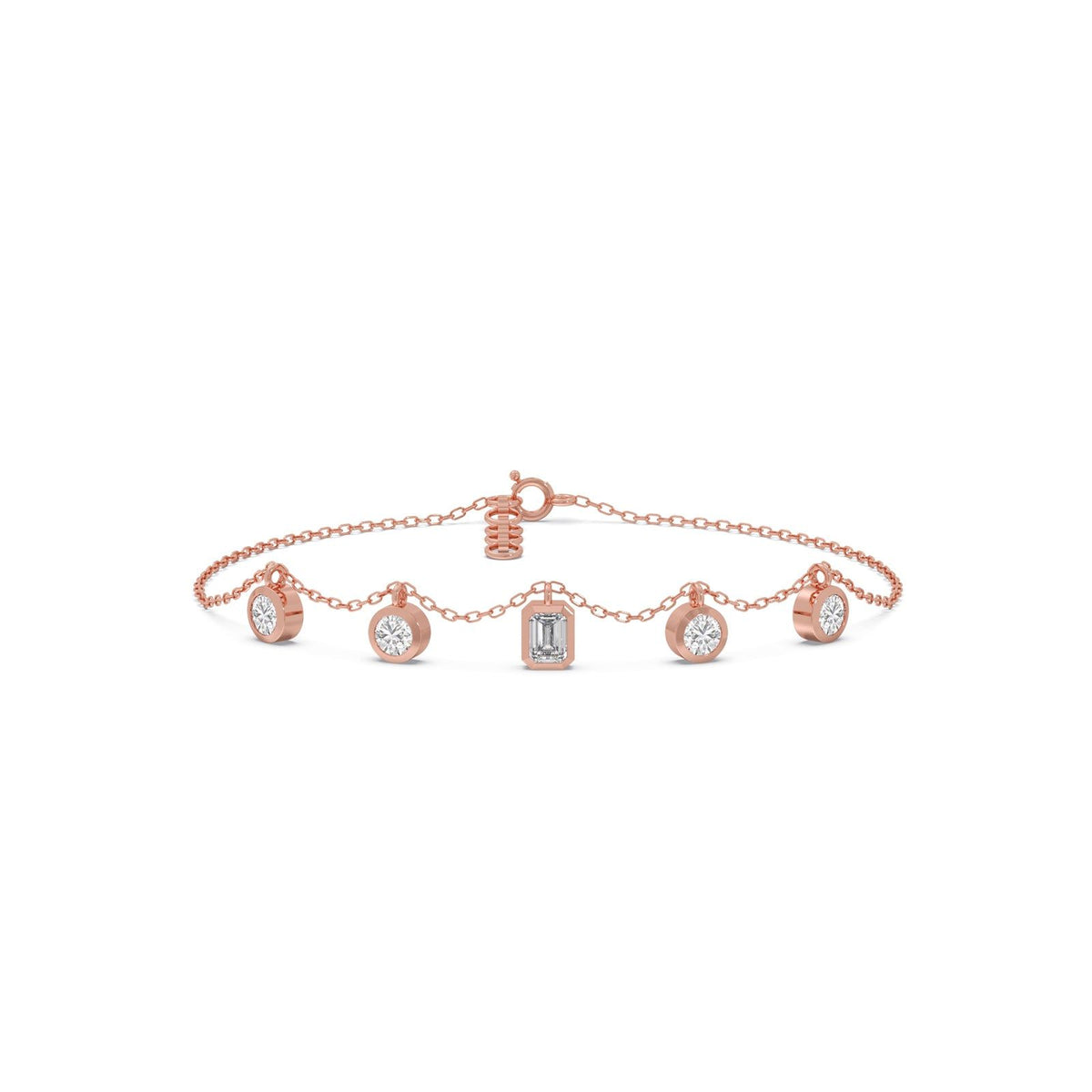 Emerald & Round Chain Bracelet