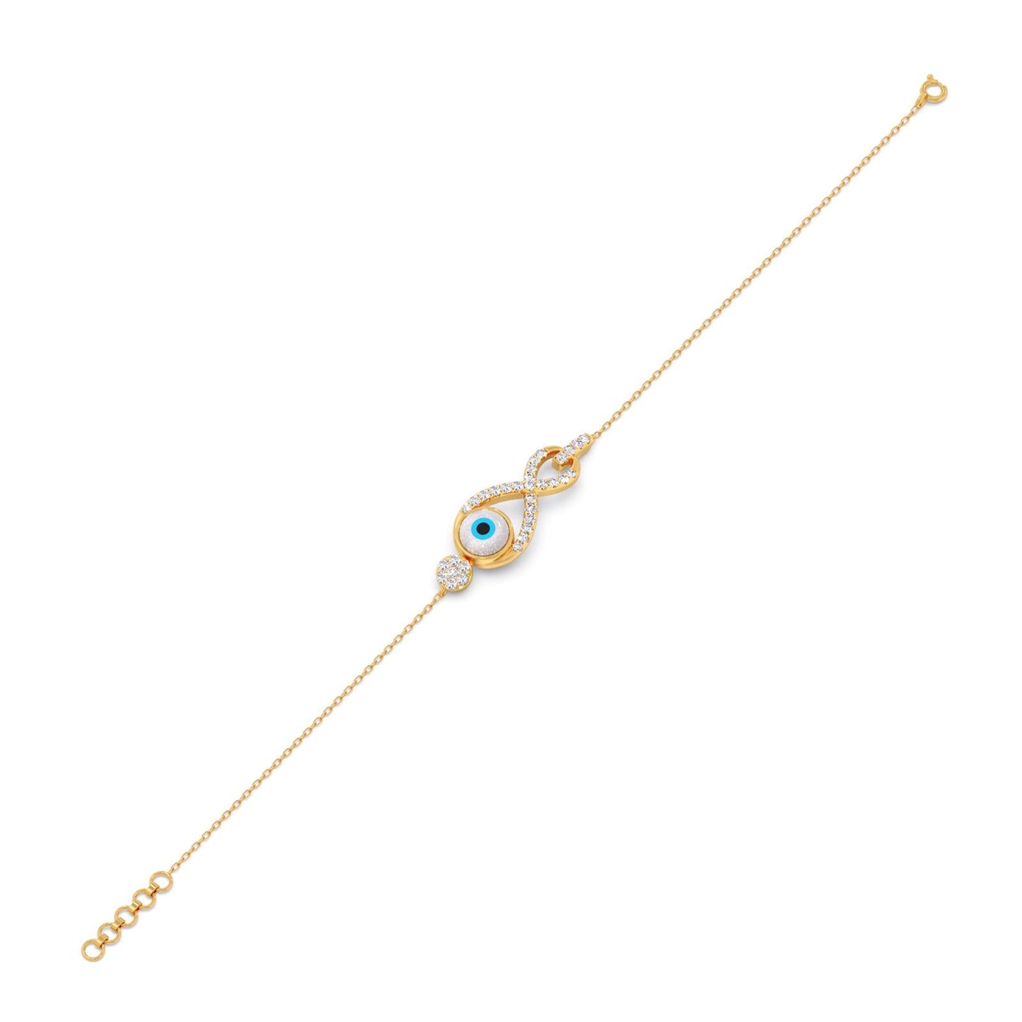Infinite Evil Eye Round Diamond Bracelet