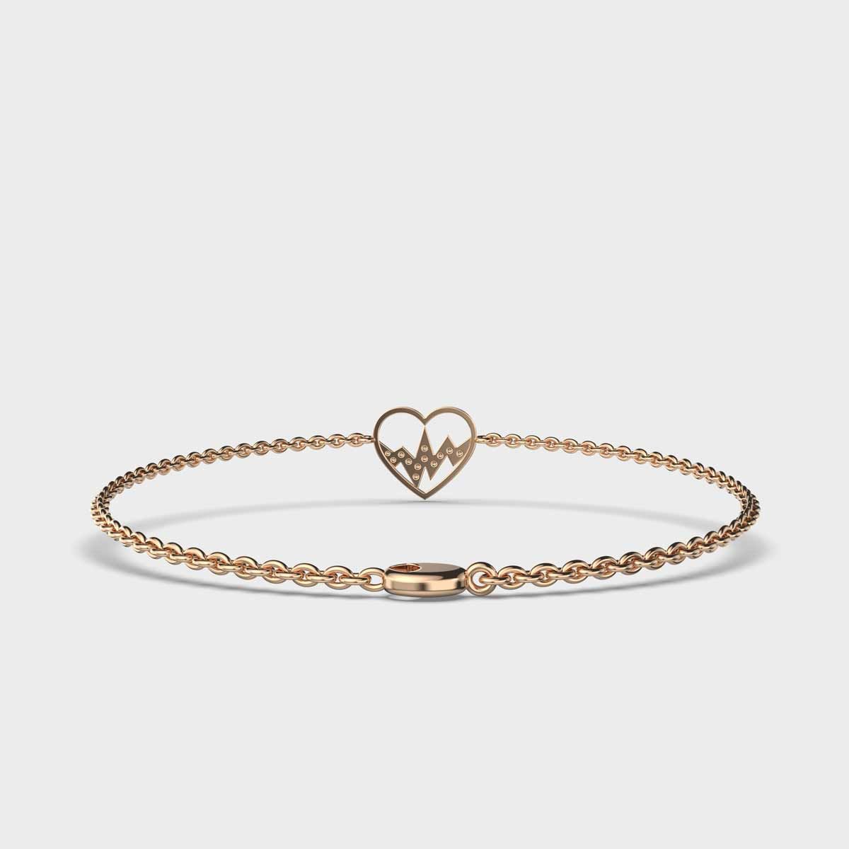 Heartbeat Diamond Encrusted Bracelet