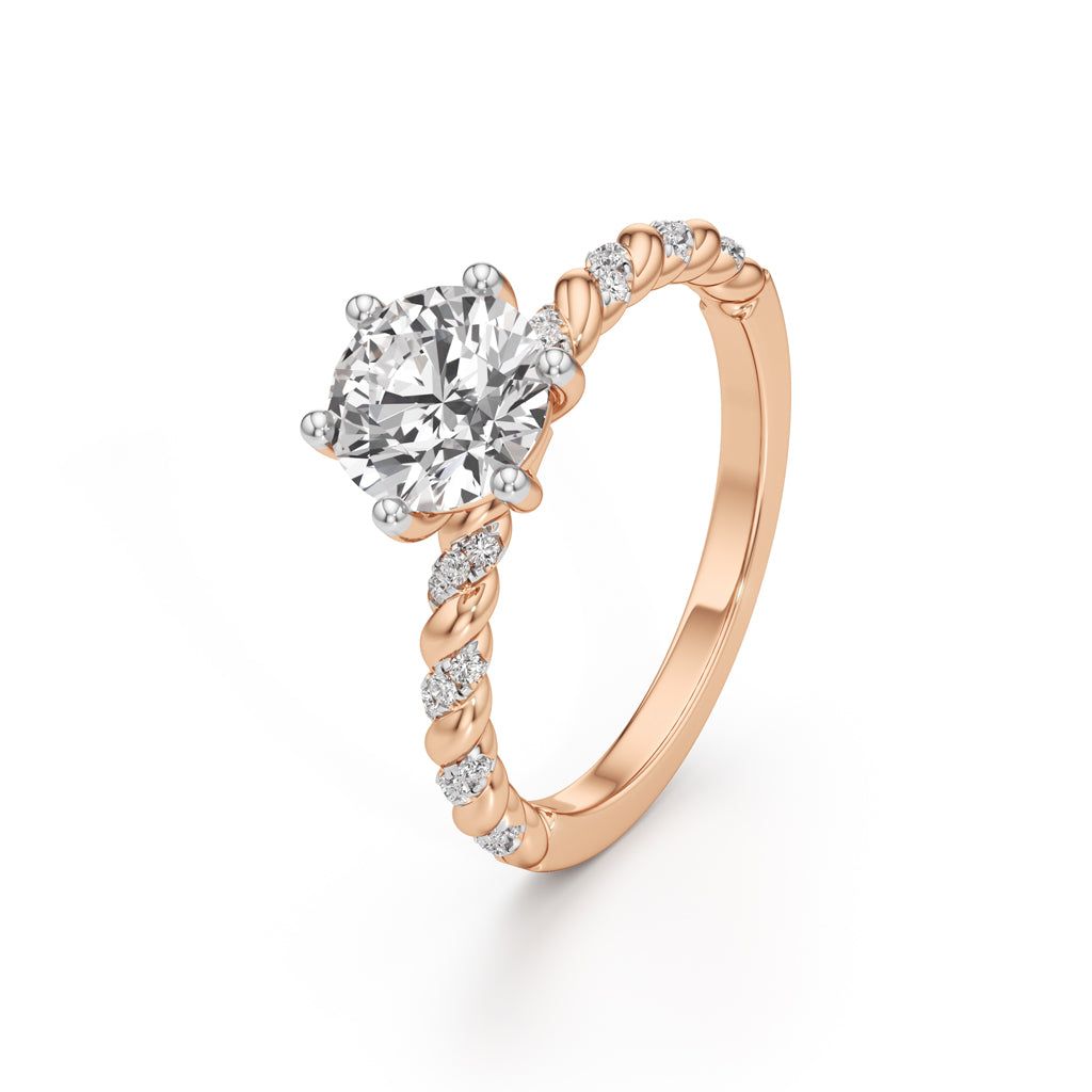 Twist of Eternity Solitaire Ring