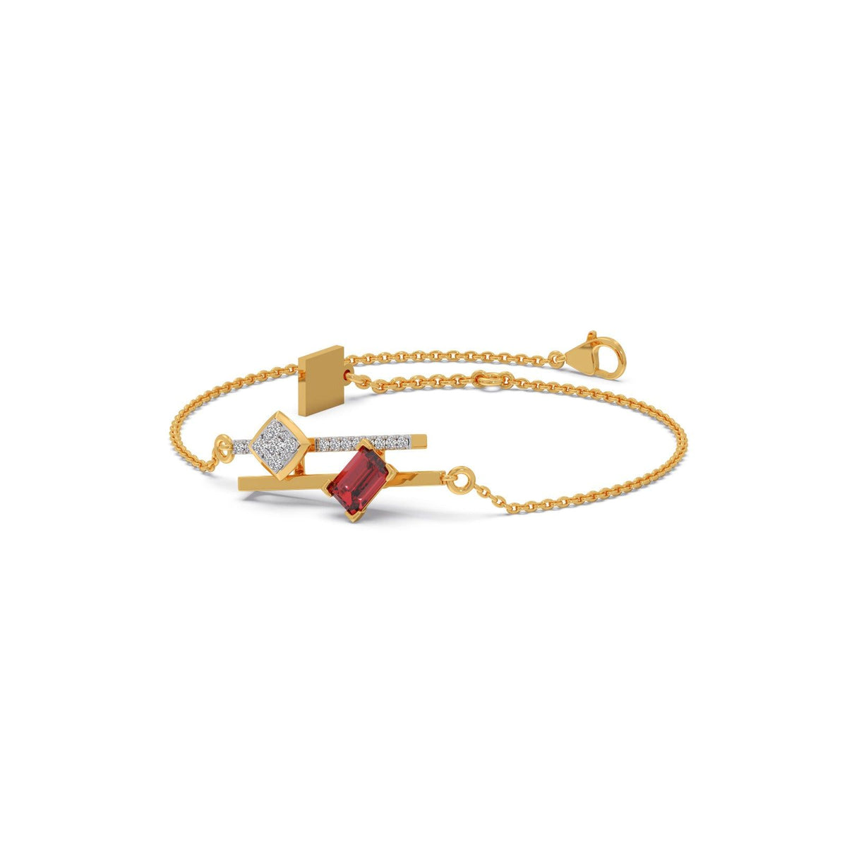 Blush Gemstone Linear Chain Bracelet