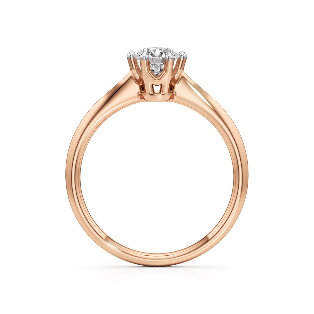 Crystellea 0.50Ct Six Prong Round Cut Solitaire Ring