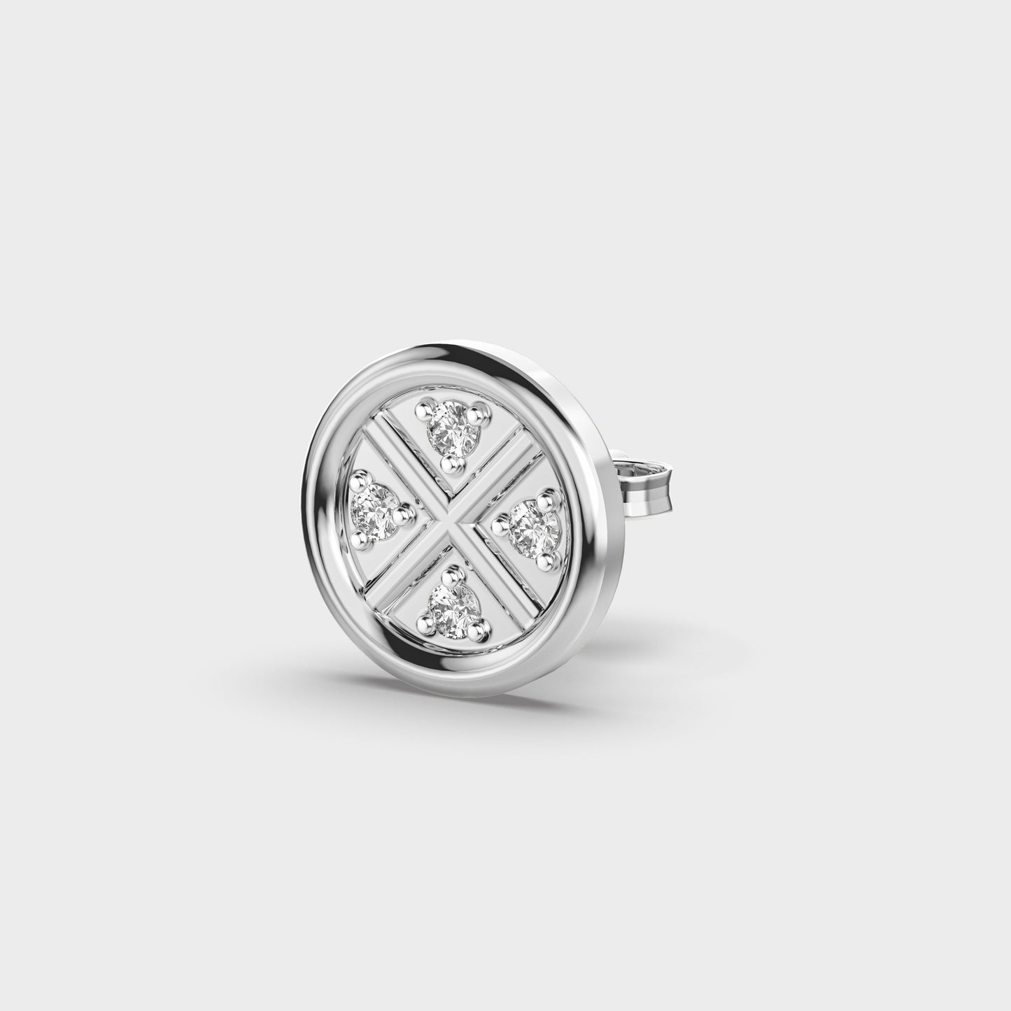 Sparkling Circlet Men Diamond Ear Studs