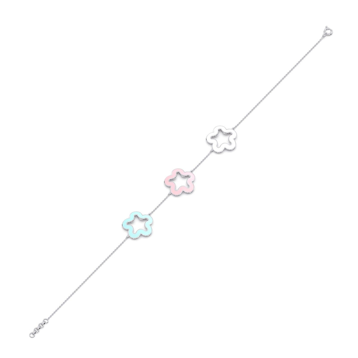 Pastel Floral Plain Gold Chain Bracelet