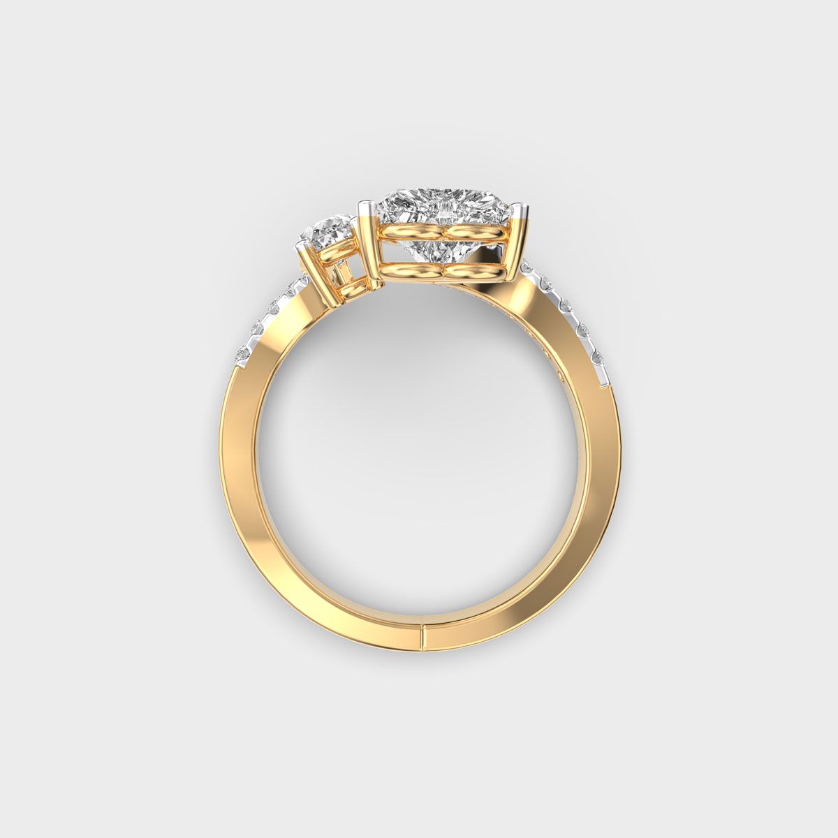 Rising Heart Diamond Ring - View 2