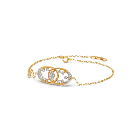 Twin Ellipse Inter Looped Diamond Bracelet