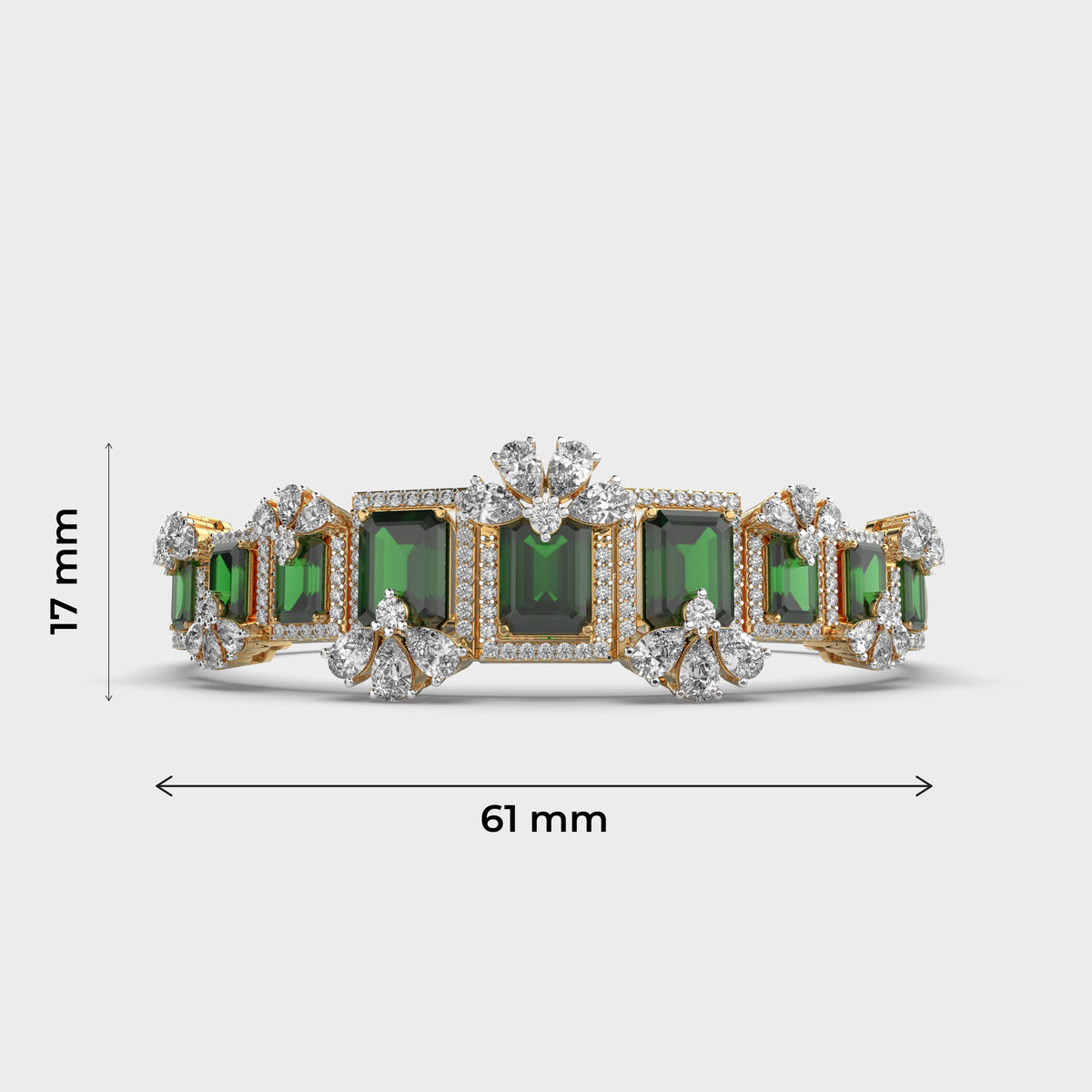 Green Wrap Tendril Diamond Bracelet