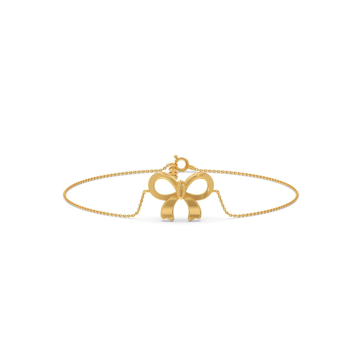 Velvet Ribbon Plain Gold Chain Bracelet