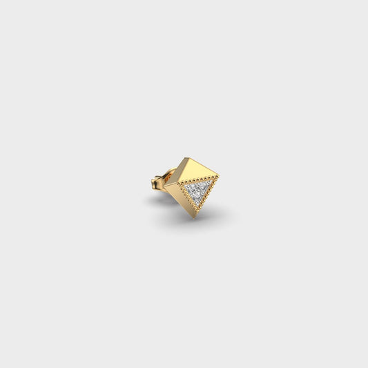 Gleaming Kite Shaped Diamond Stud For Men