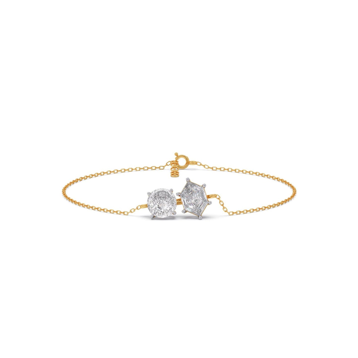 Hexa And Portuguese Diamond Chain Bracelet