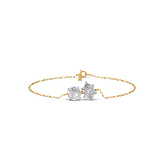 Hexa And Portuguese Diamond Chain Bracelet