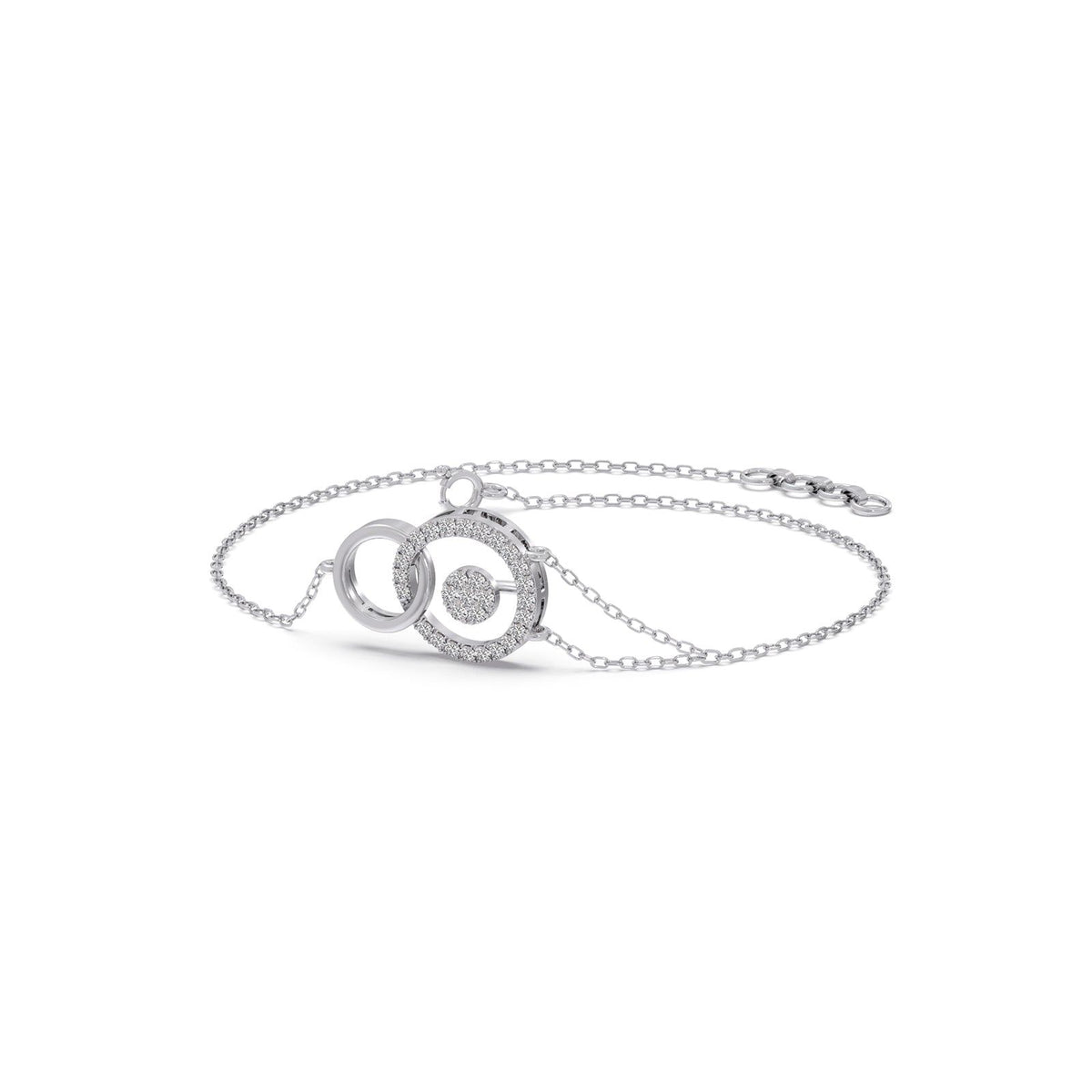 Geo Linked Round Diamond Bracelet