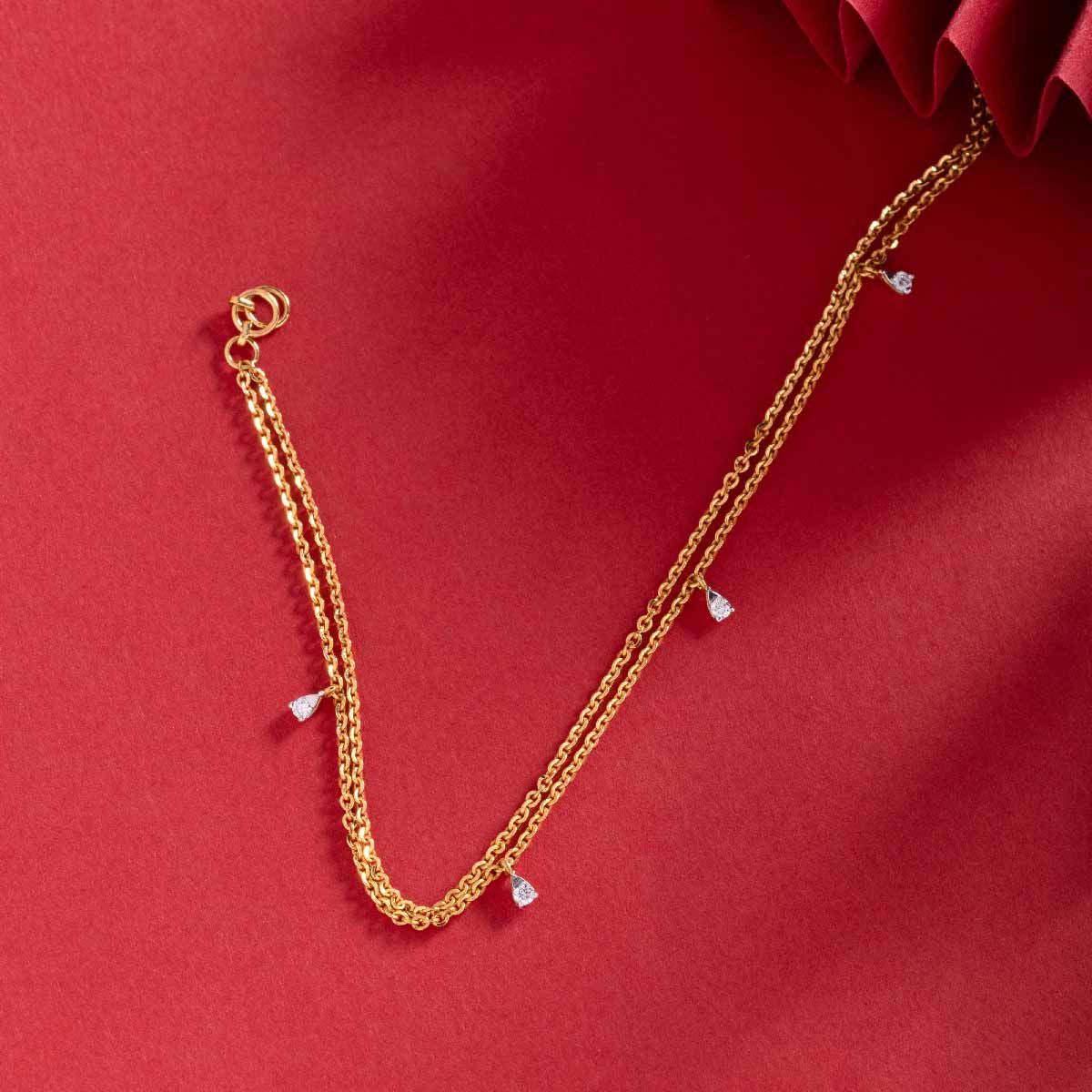 Triple Chain Bracelet with Diamonds