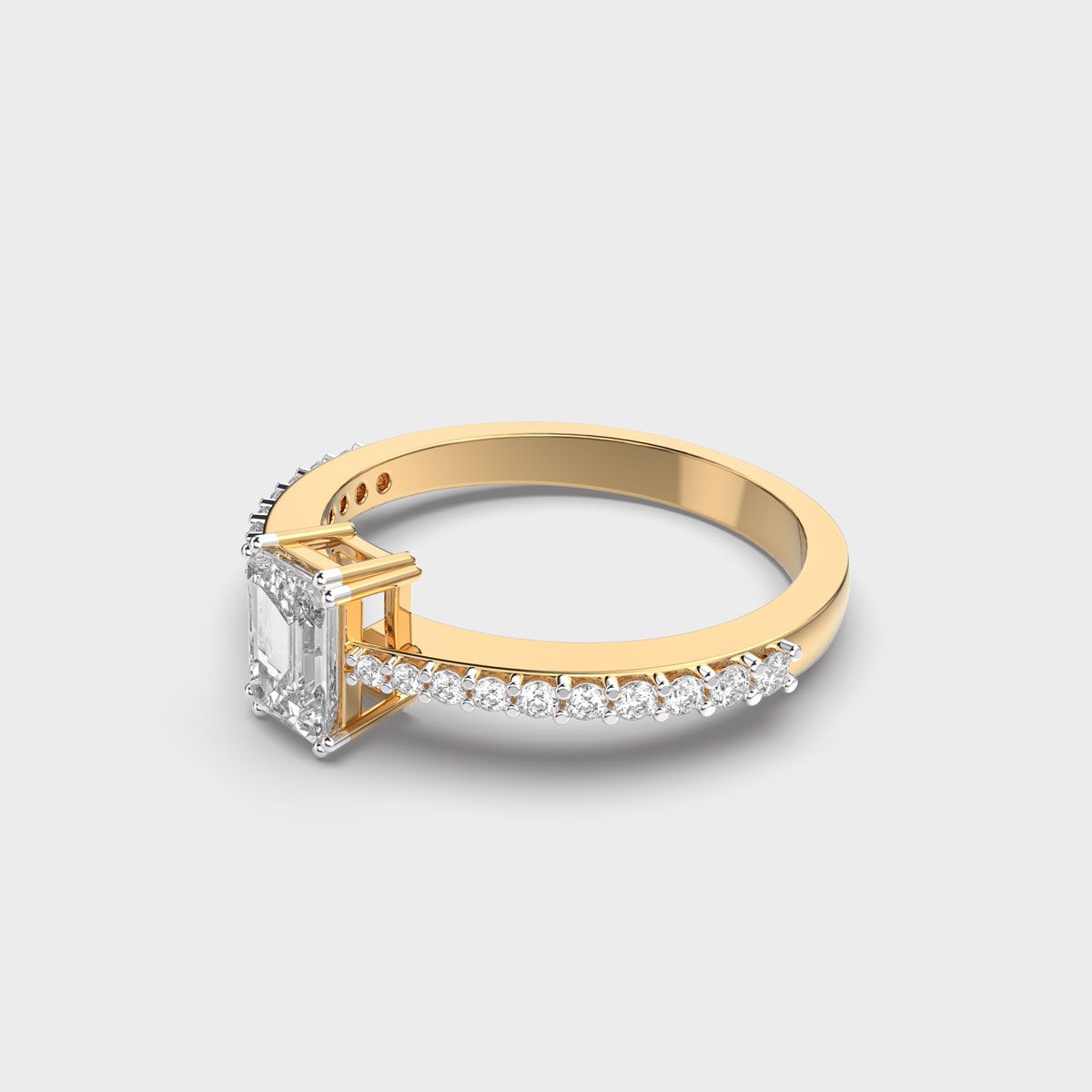 Emerald Diamond Pave Band Ring - View 2