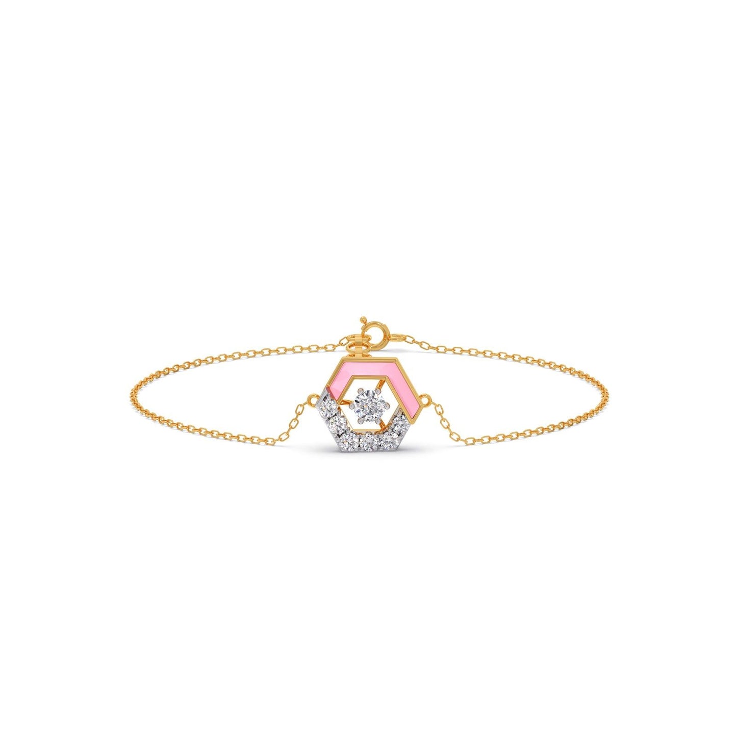 Cotton Candy Hexagon Diamond Bracelet