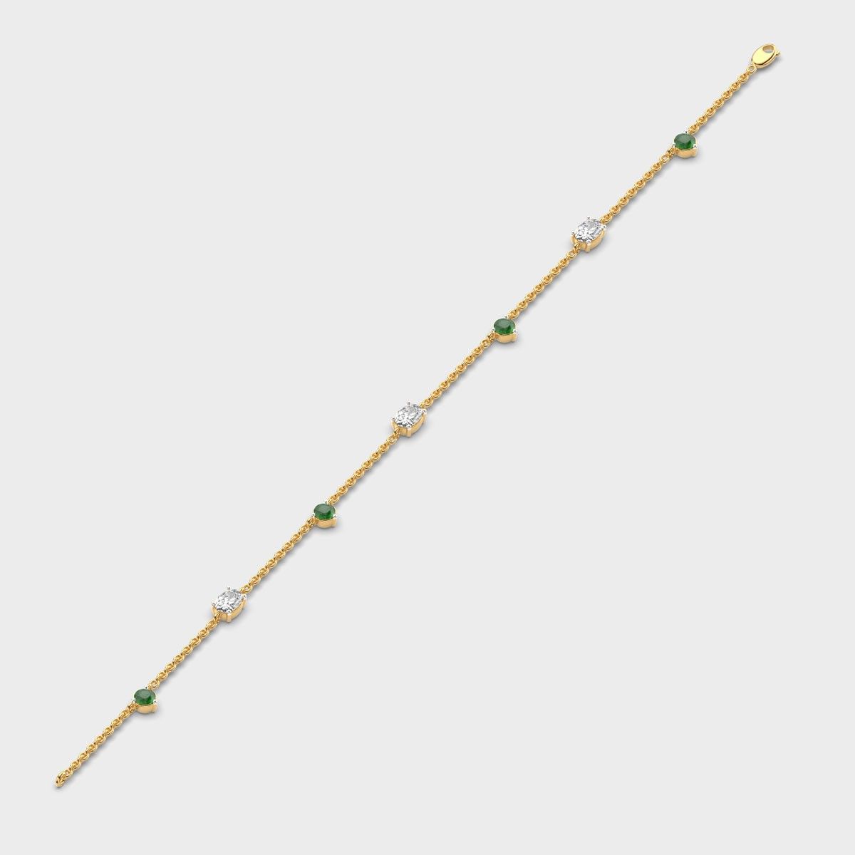 Minimal Artemis Green Dot Stone Diamond Bracelet