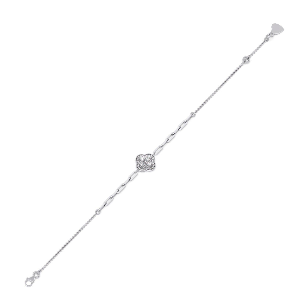 Clover Link Diamond Chain Bracelet