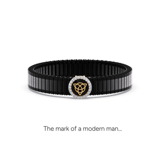 Triquetra Orbit Diamond Men's Bracelet
