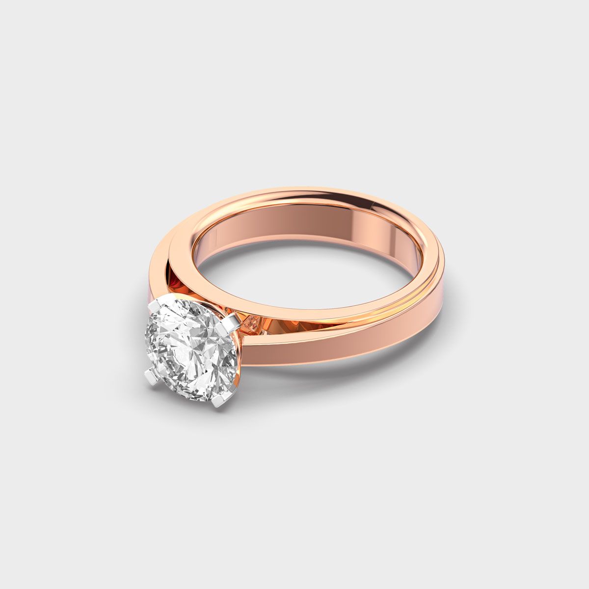 Simple Round Cut Diamond Ring - View 2