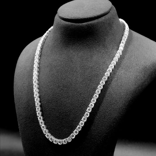 Round Diamond Tennis Necklace