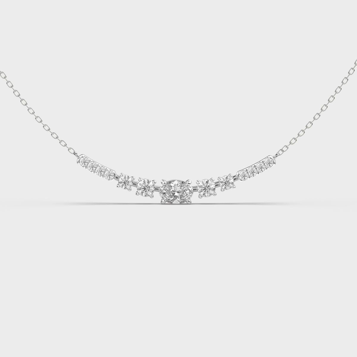 Cascade Curve Diamond Necklace