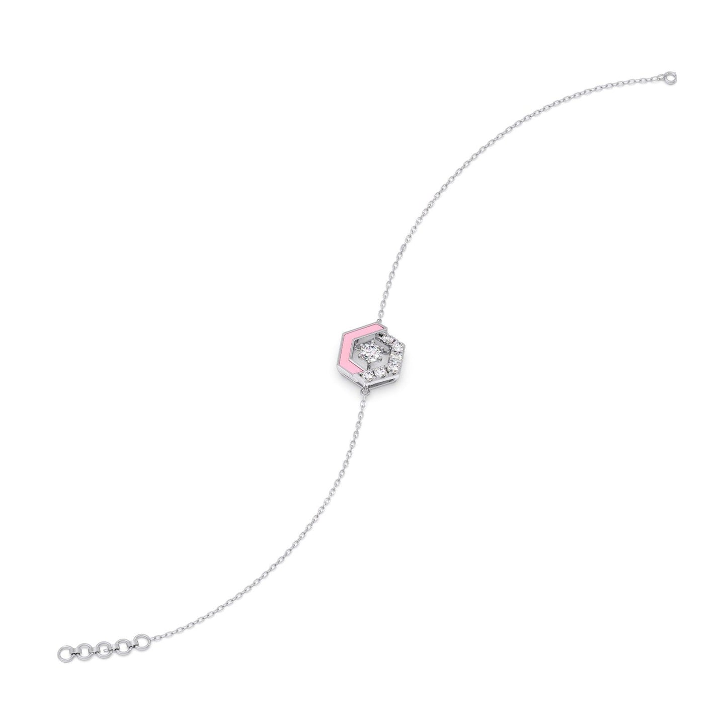 Cotton Candy Hexagon Diamond Bracelet