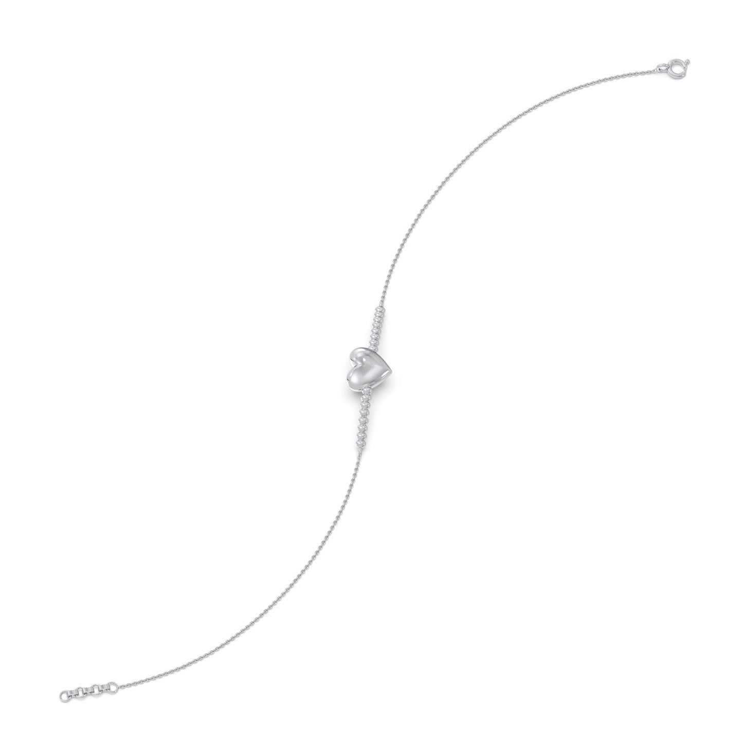 Heart Plain Gold Chain Bracelet